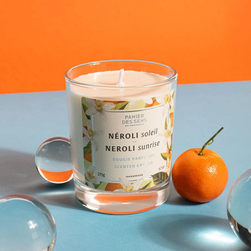 Bougie parfumée cire végétale - Parfum Néroli Soleil 275g