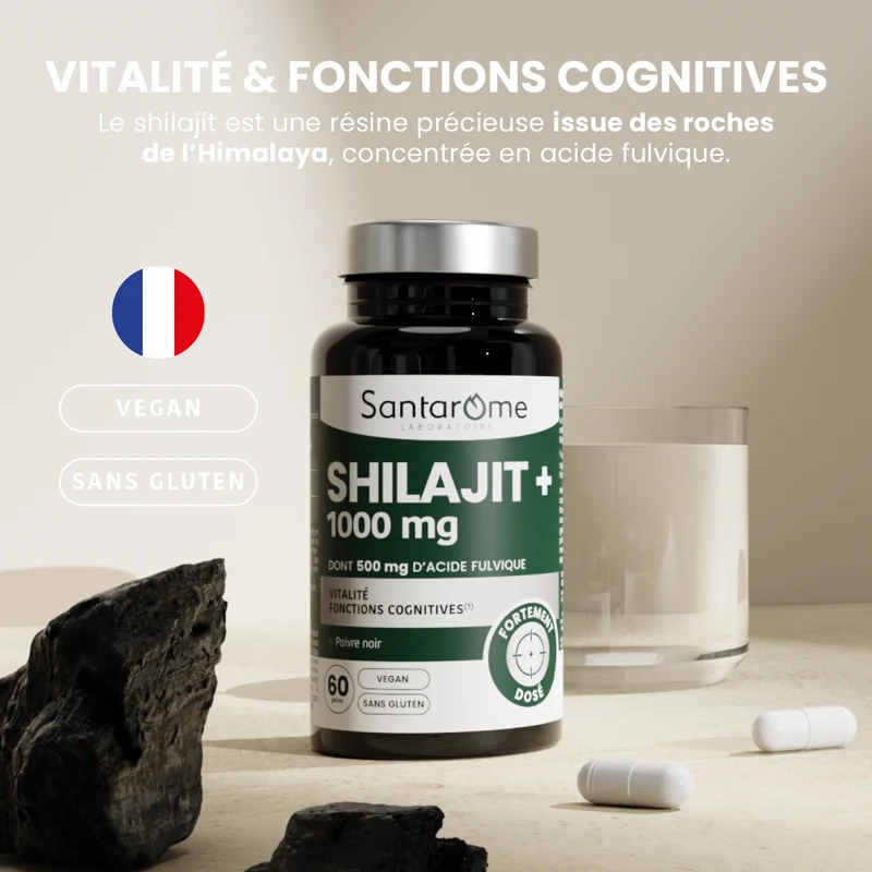 Shilajit + 1000 mg - 60 gélules