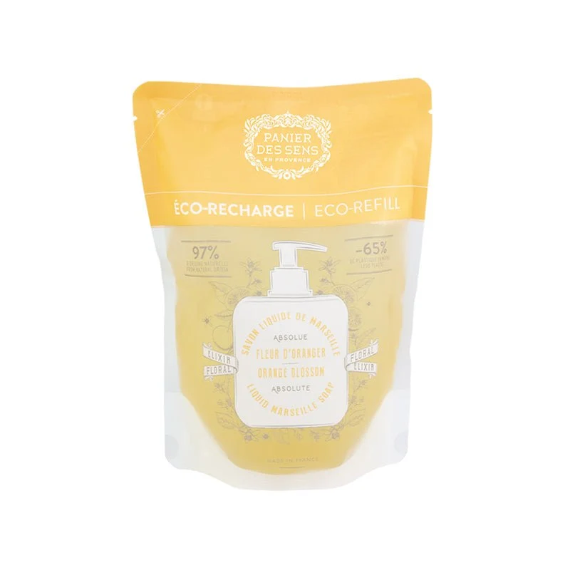Savon liquide de Marseille Olive Édition limitée 25 ans + 3 recharges - Fleur d'Oranger, Verveine et Pétales d'iris