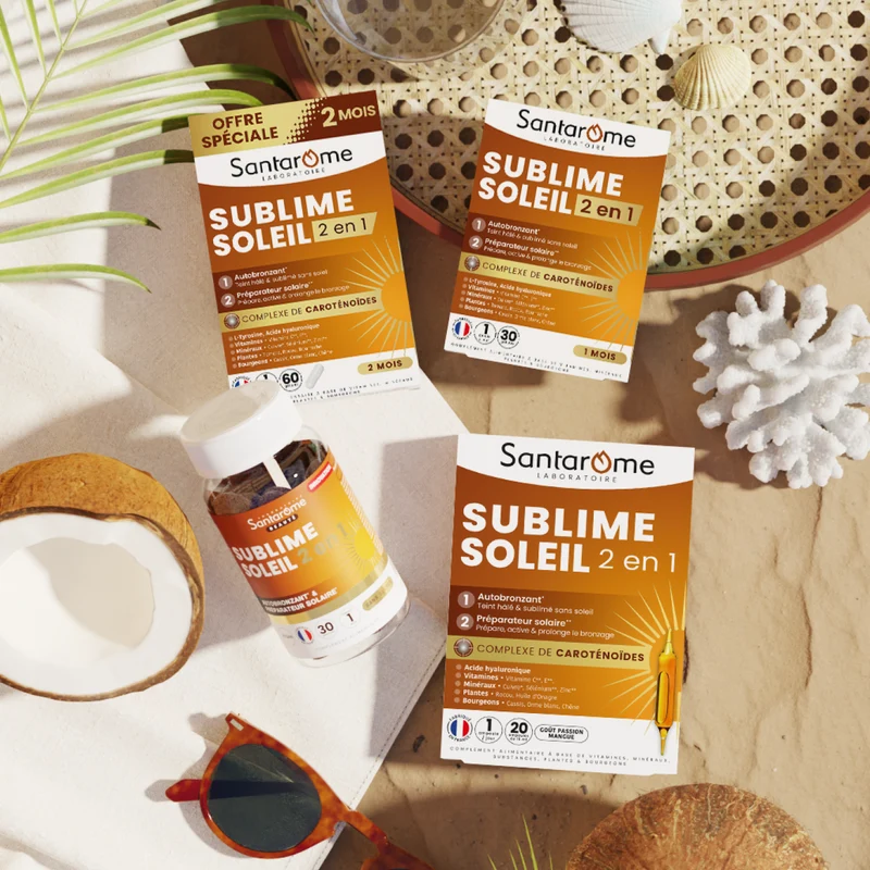 Sublime Soleil 2 en 1 - Autobronzant et Préparateur Solaire - 30 gélules