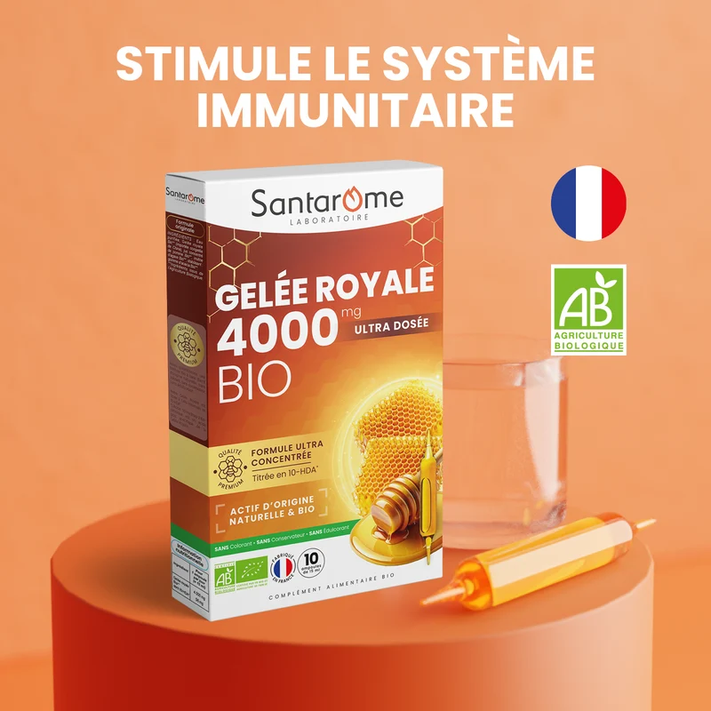 Gelée Royale 4000 Bio - 10 ampoules