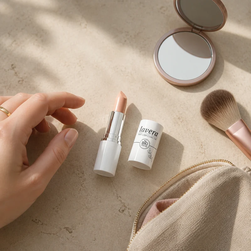 Rouge à lèvres crème éclat Lavera 04 Pêche Nude