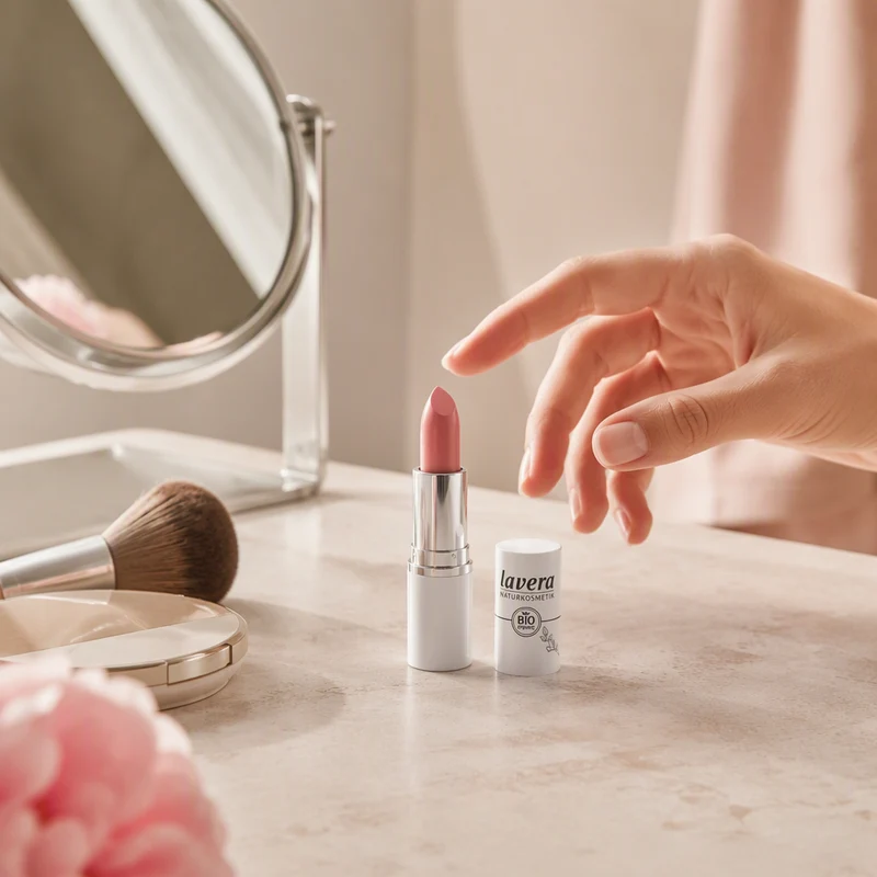 Rouge à lèvres crème éclat Lavera 03 Pivoine