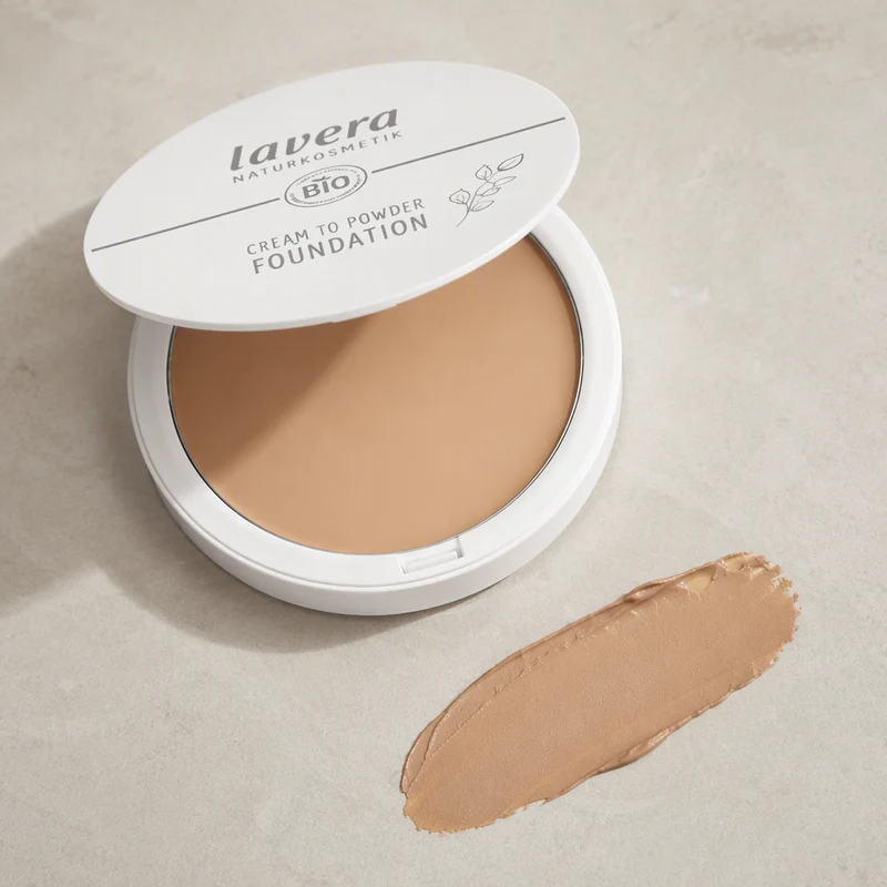 Fond de teint crème poudre de maquillage Lavera 02 Tanned