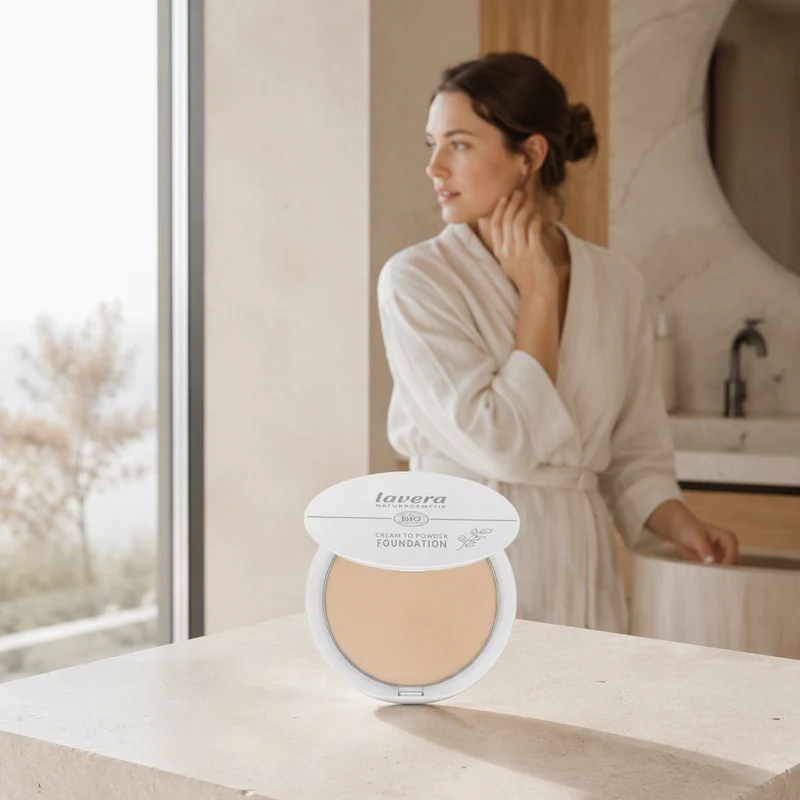 Fond de teint crème poudre de maquillage Lavera 01 Light