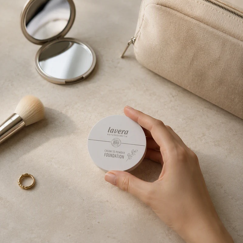 Fond de teint crème poudre de maquillage Lavera 01 Light