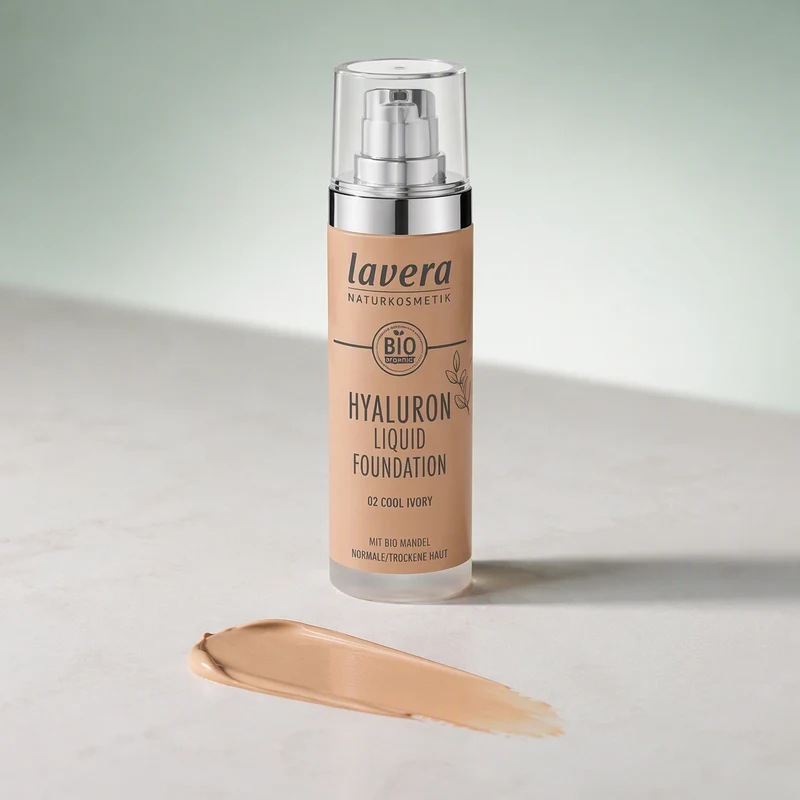 Fond de teint fluide à l'acide hyaluronique Lavera 02 Cool Ivory 30 ml