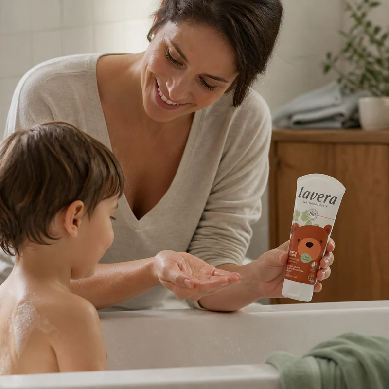 Gel douche et shampoing Lavera pour bébés et enfants 200 ml