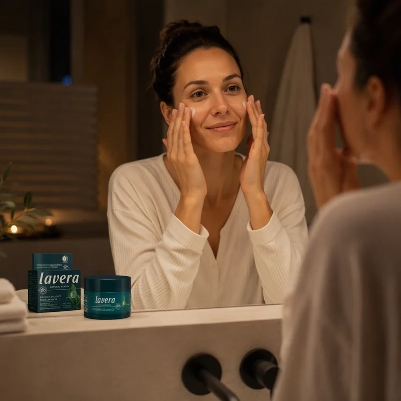 Lavera Barrier Balance Crème de Nuit aux Prébiotiques et au Thé Vert 50 ml
