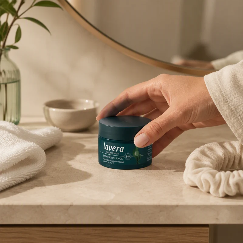Lavera Barrier Balance Crème de Nuit aux Prébiotiques et au Thé Vert 50 ml