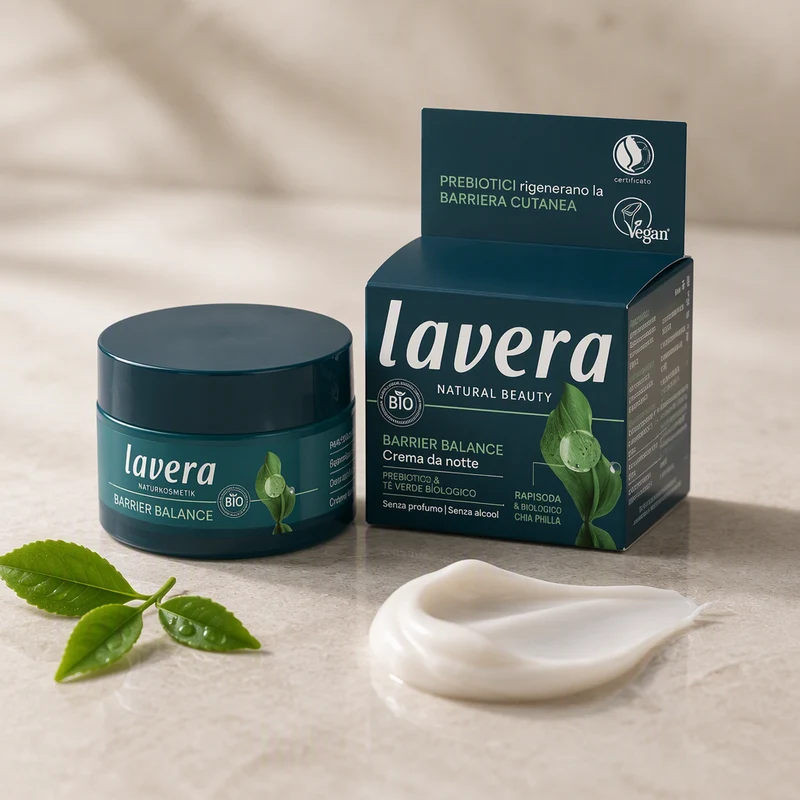 Lavera Barrier Balance Crème de Nuit aux Prébiotiques et au Thé Vert 50 ml