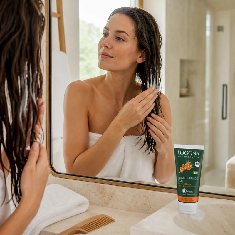 Masque capillaire réparateur à l'argousier Logona 150 ml