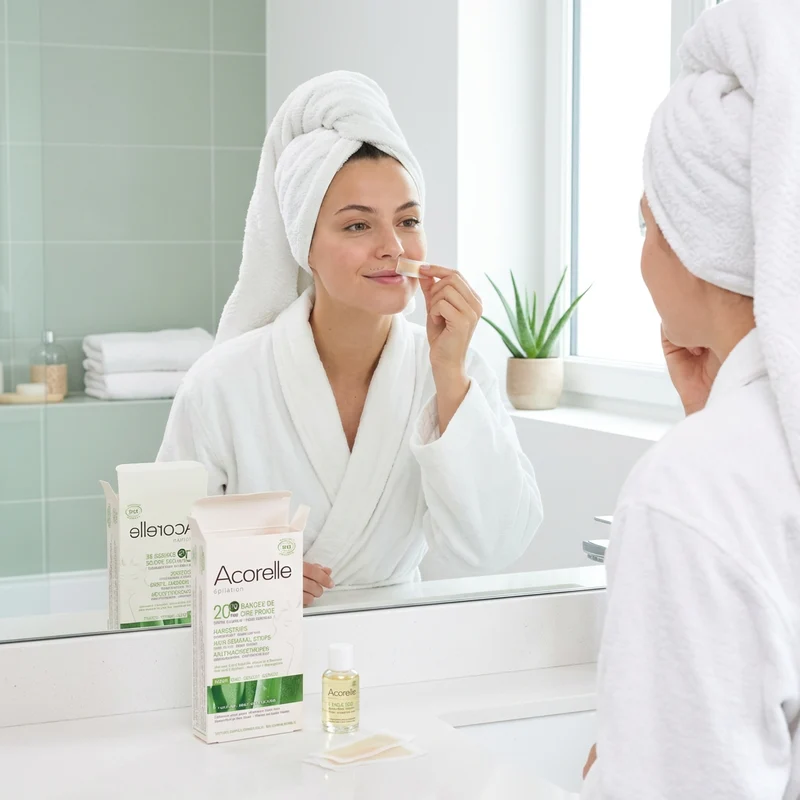 Bandes de cire froide pour le visage Acorelle 20uds + 4