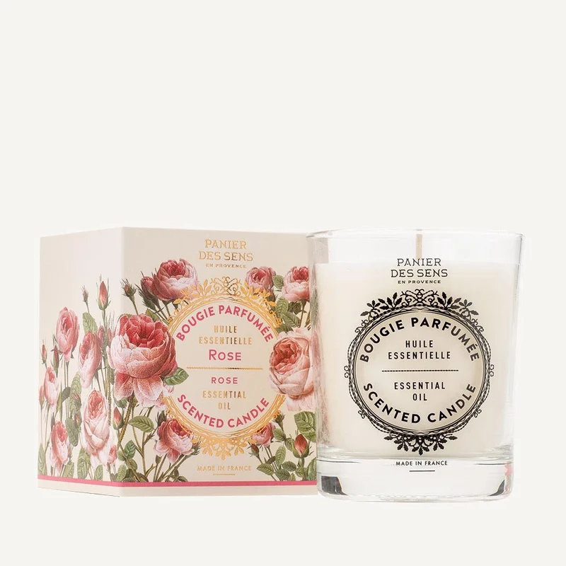 Bougie parfumée - Parfum Rose Envoûtante 180g