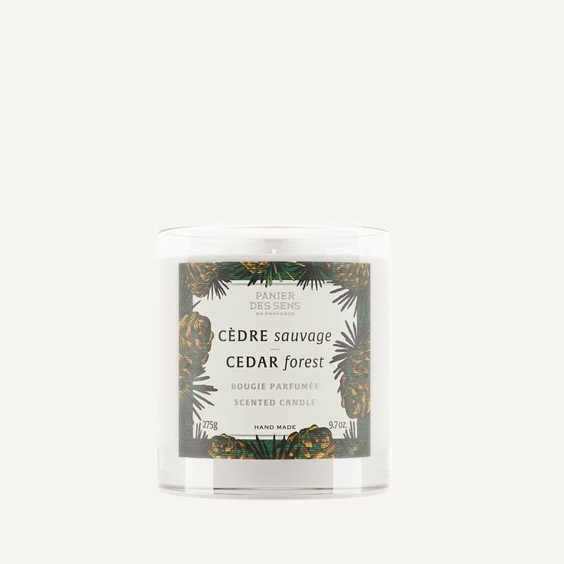 Bougie parfumée cire végétale - Parfum Cèdre Sauvage 275g