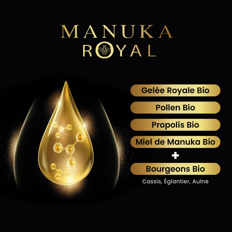 Gelée Royale Pollen Propolis Miel de Manuka Bio - 20 ampoules