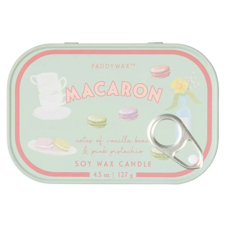 Candela in Latta Bistro Macaron Ambra e Pistacchio 127g Paddywax