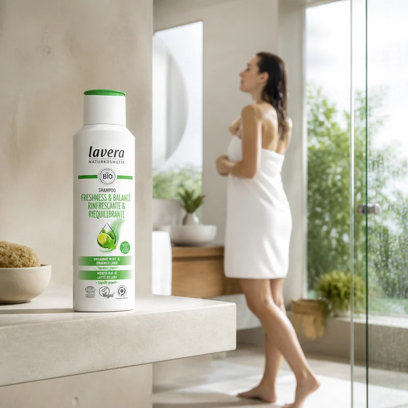 Lavera Shampooing Équilibrant et Rafraîchissant pour Cheveux et Racines Grasses 250 ml