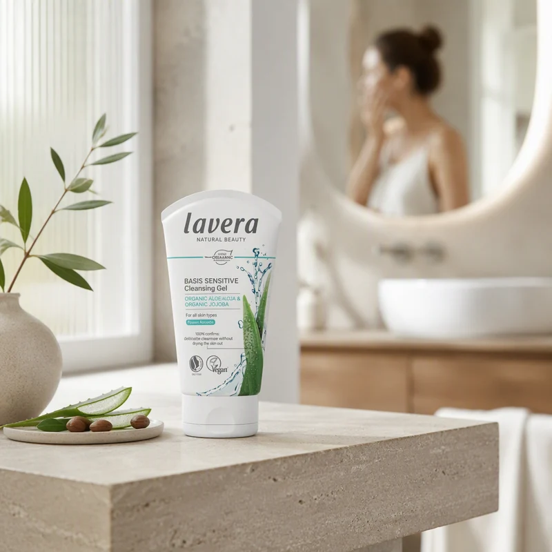 Lavera Basis Sensitiv Gel Nettoyant Visage Aloe et Jojoba 125 ml