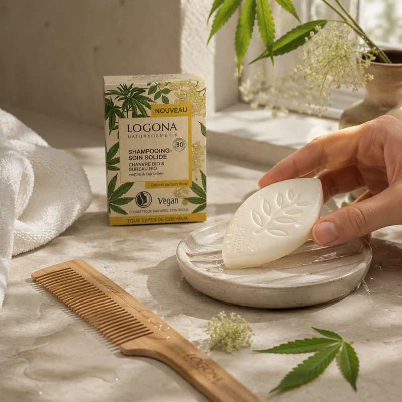 Logona Shampooing Solide au Chanvre et Sureau 60gr