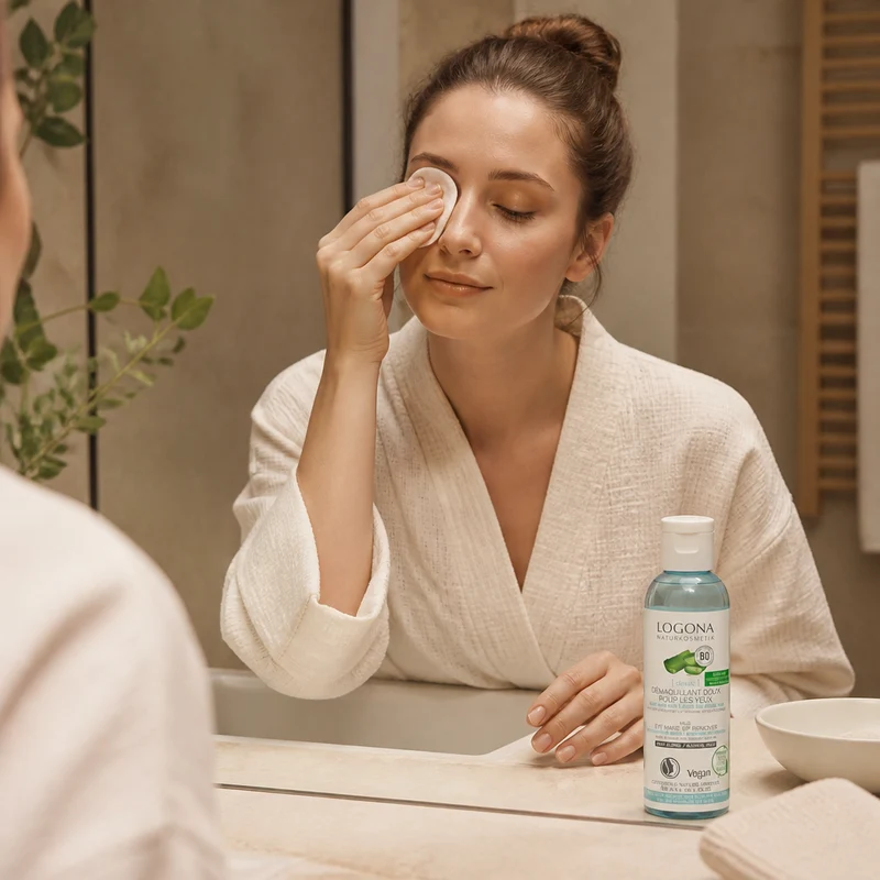 Logona Huile Démaquillante Douce Yeux à l'Aloe Vera et aux Amandes Bio 125 ml