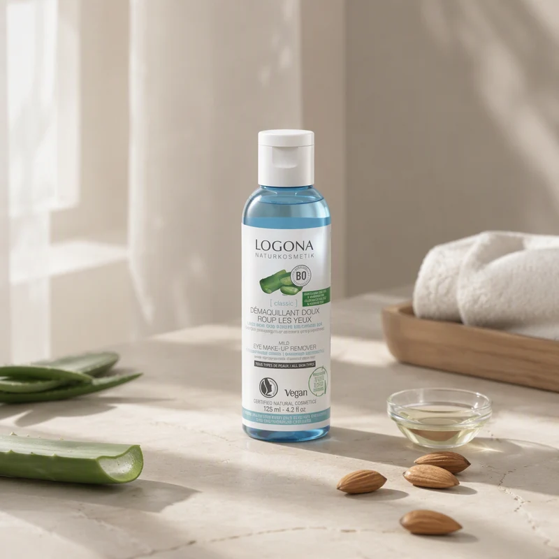 Logona Huile Démaquillante Douce Yeux à l'Aloe Vera et aux Amandes Bio 125 ml