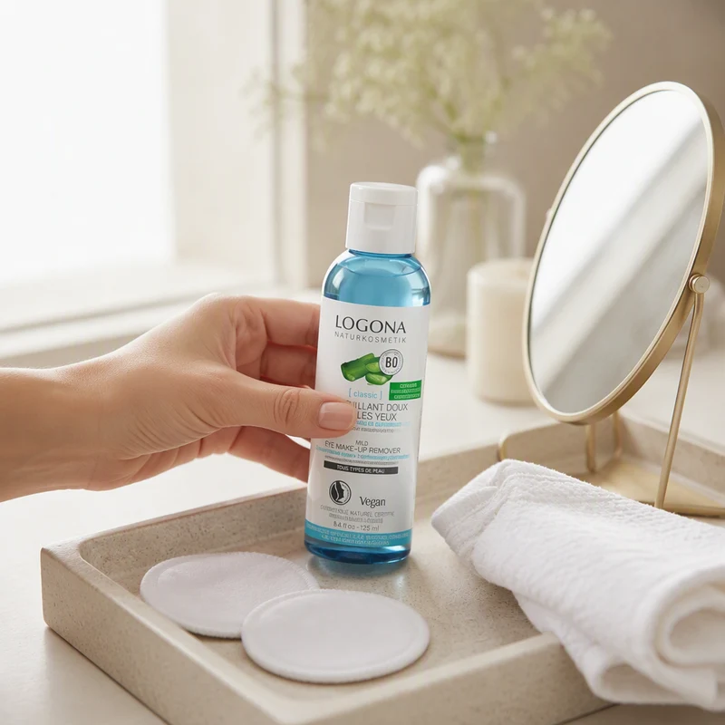 Logona Huile Démaquillante Douce Yeux à l'Aloe Vera et aux Amandes Bio 125 ml