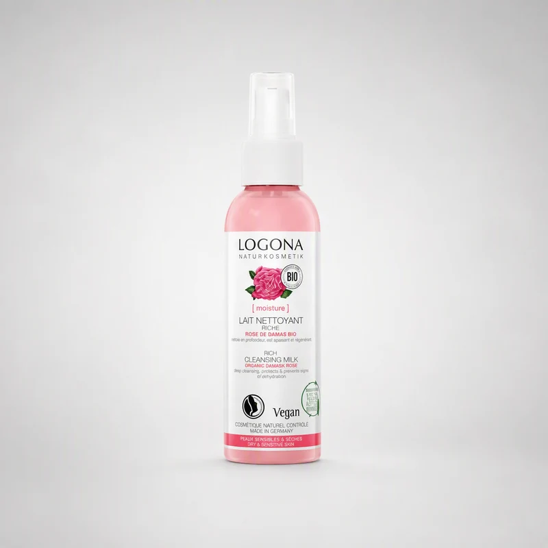 Logona Lait Nettoyant Visage Nourrissant Rose de Damas 125 ml