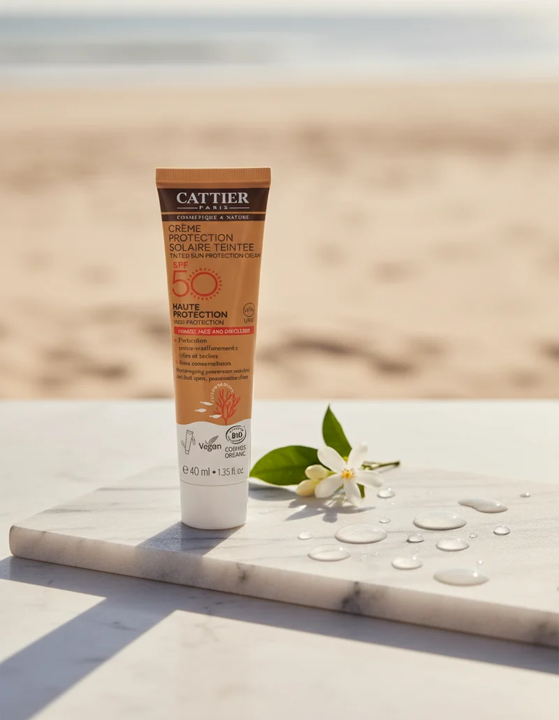 Cattier Crème Solaire Visage Visage et Cou SPF50 40 ml