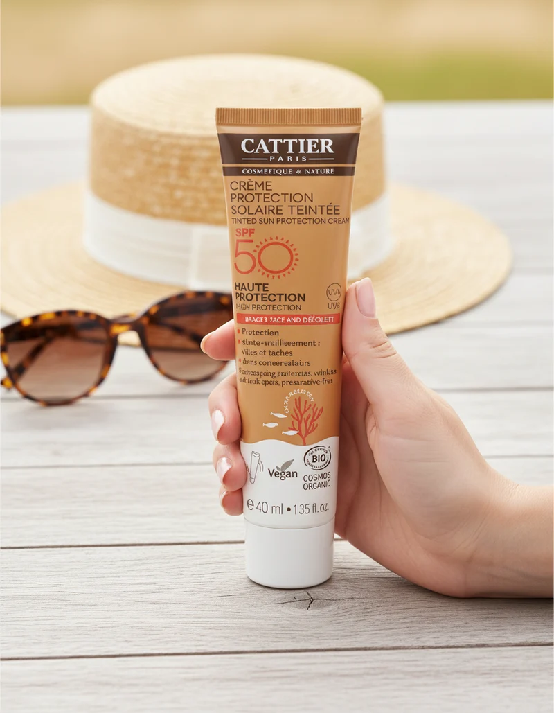 Cattier Crème Solaire Visage Visage et Cou SPF50 40 ml
