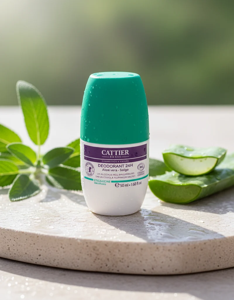 Cattier Déodorant Roll-On 24 Heures à l'Aloe Vera et à la Sauge 50 ml