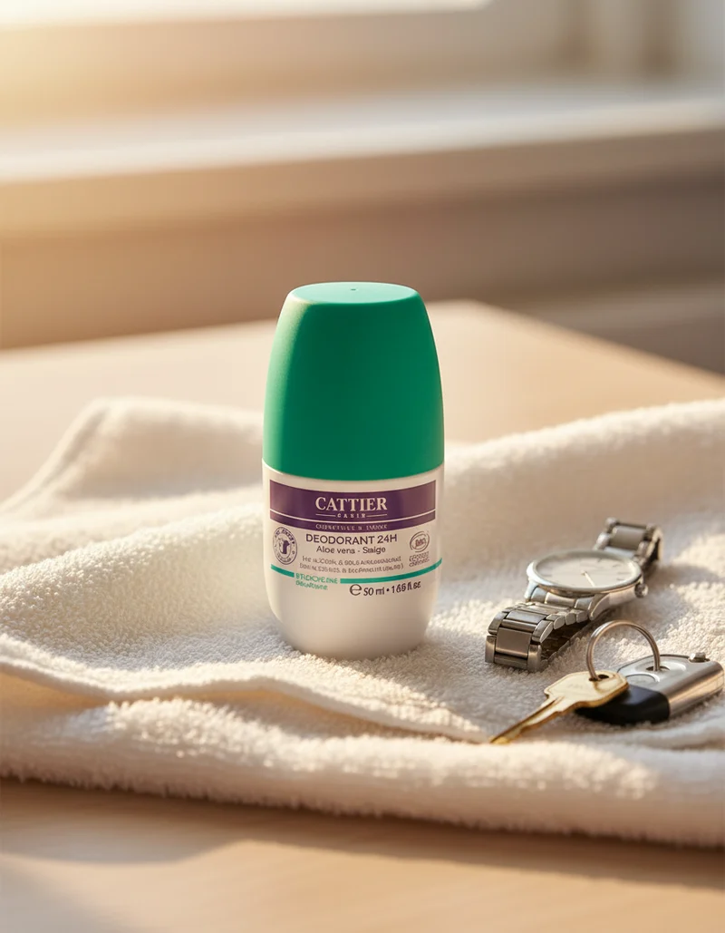 Cattier Déodorant Roll-On 24 Heures à l'Aloe Vera et à la Sauge 50 ml