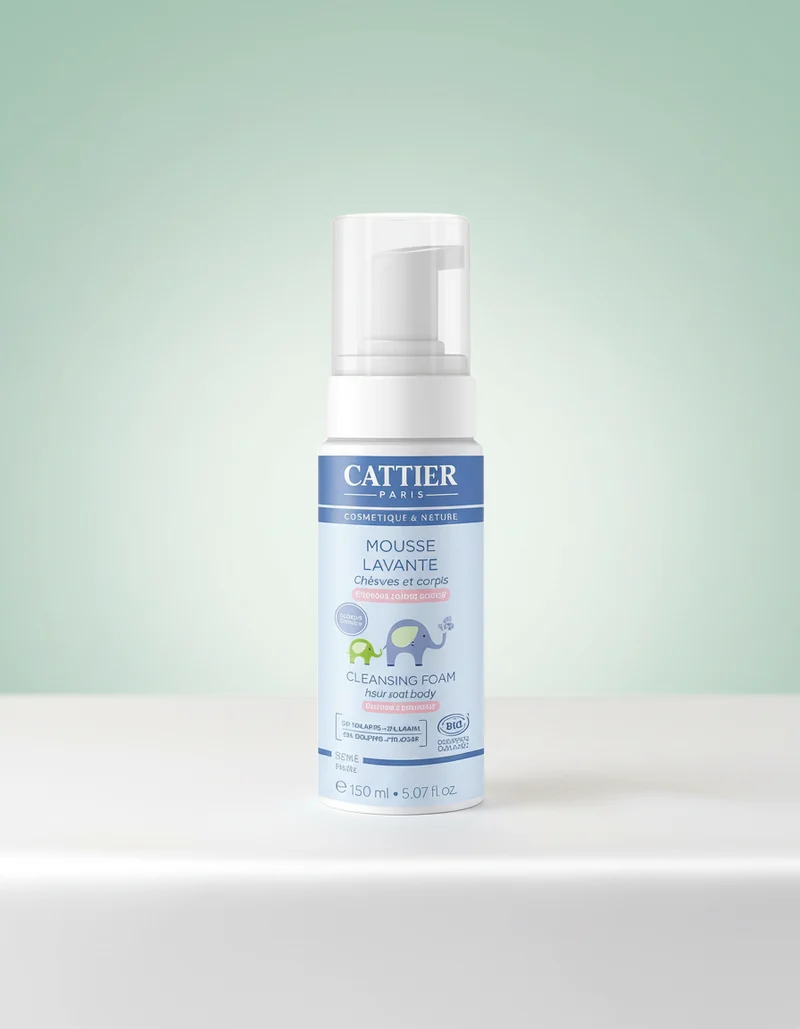 Cattier Baby Mousse Démaquillante Peau et Cheveux 150 ml