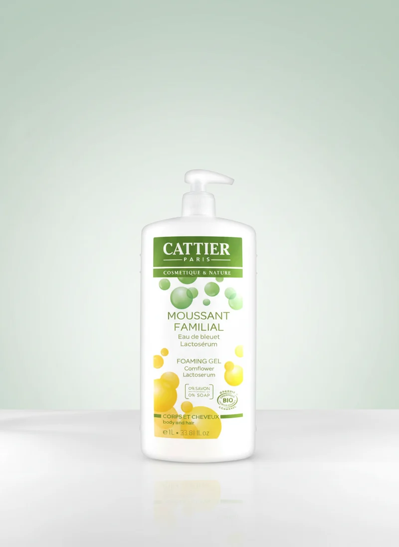 Gel de bain Cattier et shampooing moussant familial 1lt