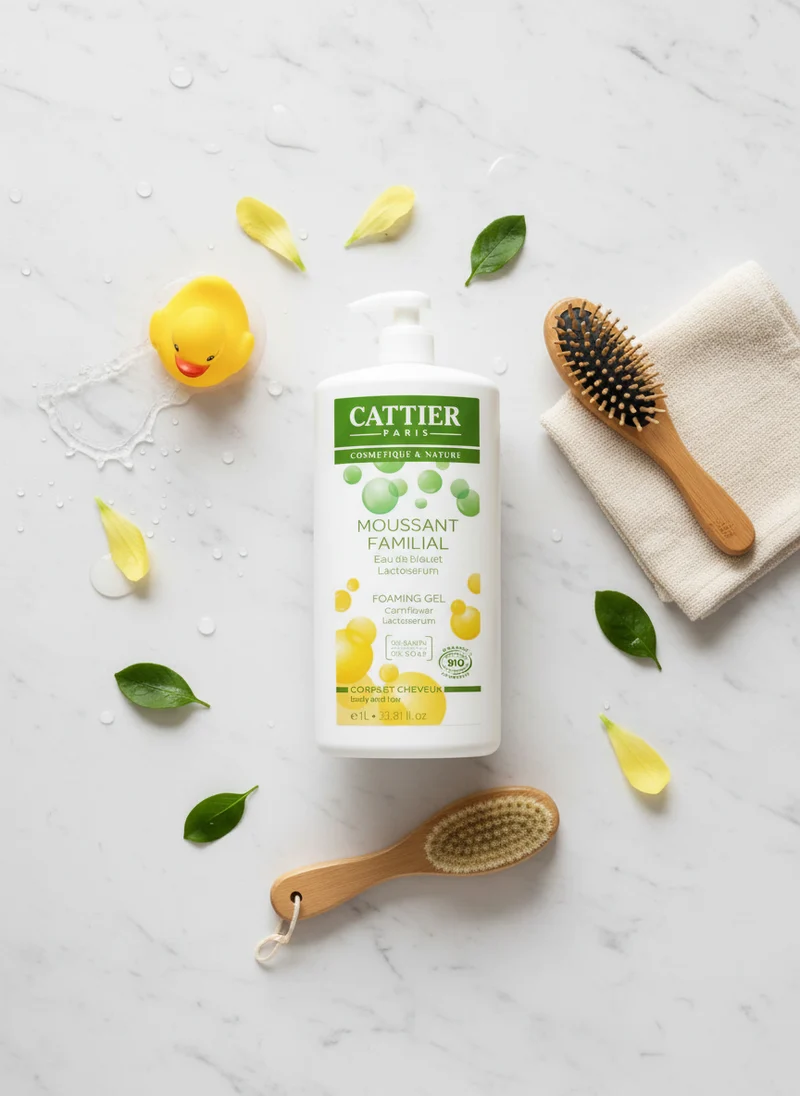 Gel de bain Cattier et shampooing moussant familial 1lt