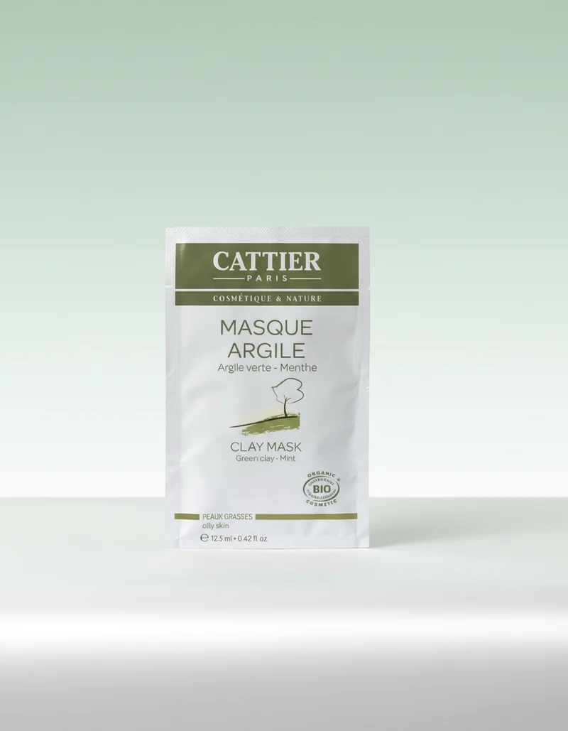 Masque Cattier en sachet unidose à l'argile verte pour peaux grasses 12.5mlx12uts