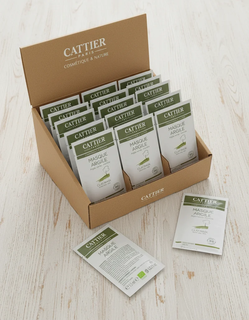 Masque Cattier en sachet unidose à l'argile verte pour peaux grasses 12.5mlx12uts