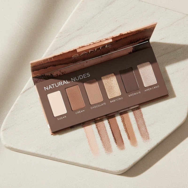 Palette de fards à paupières Sante 6 couleurs nudes naturelles