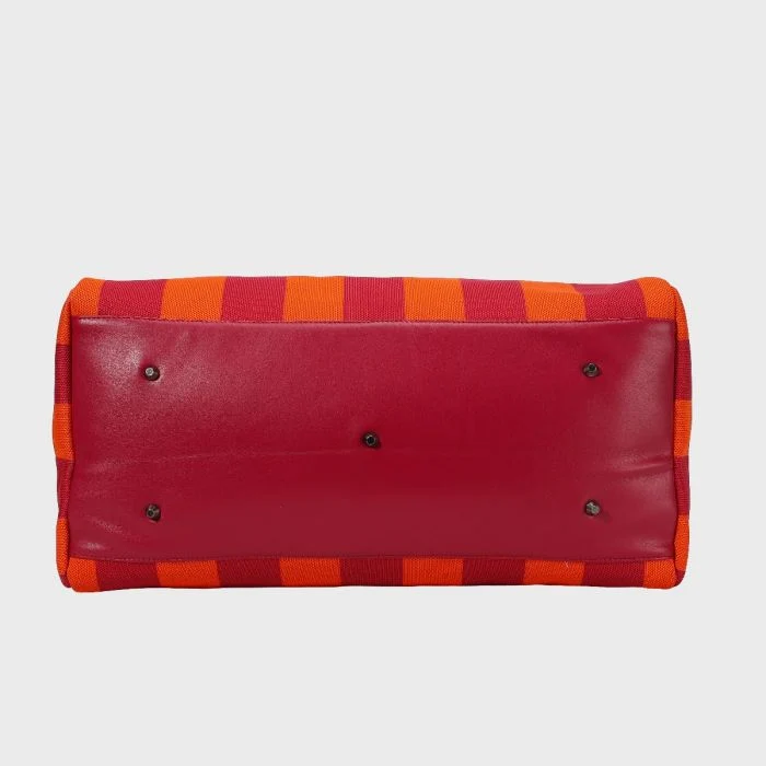Borsa da Viaggio City Girl Travel Bag a Righe Rosso Arancione