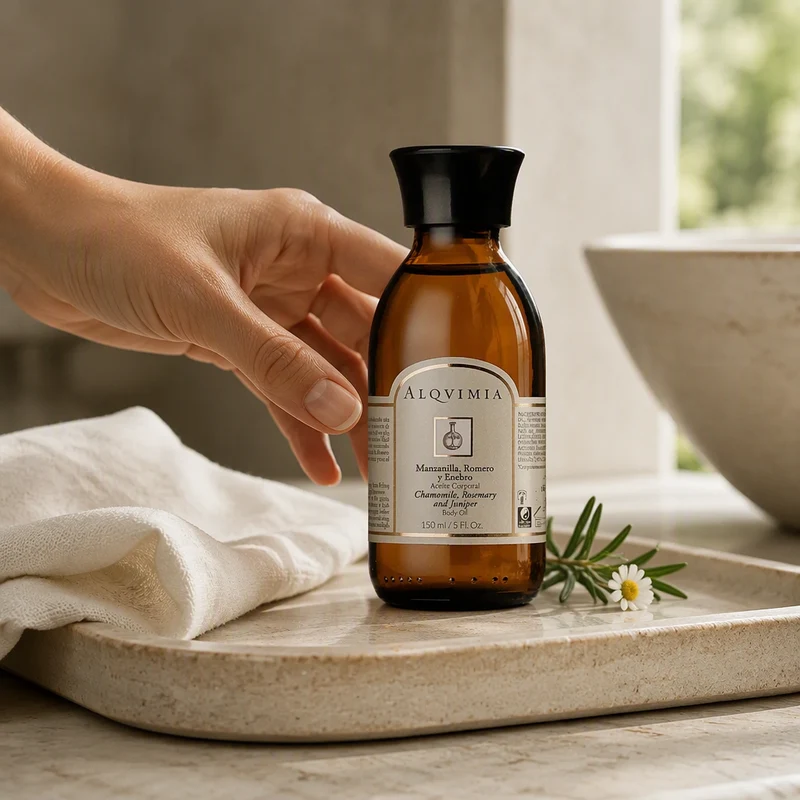 Alqvimia Huile Corporelle Camomille, Romarin et Genévrier 150 ml