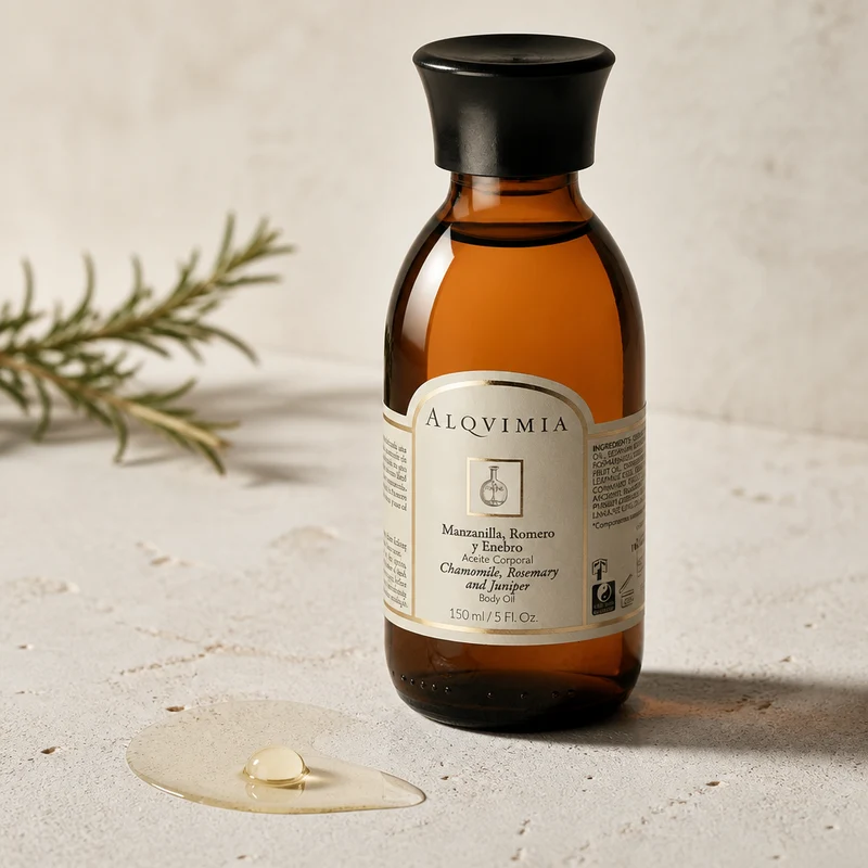 Alqvimia Huile Corporelle Camomille, Romarin et Genévrier 150 ml