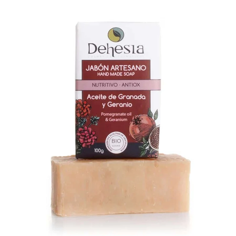 Dehesia BIO Savon Artisanal Antioxydant à la Grenade et Géranium 100gr
