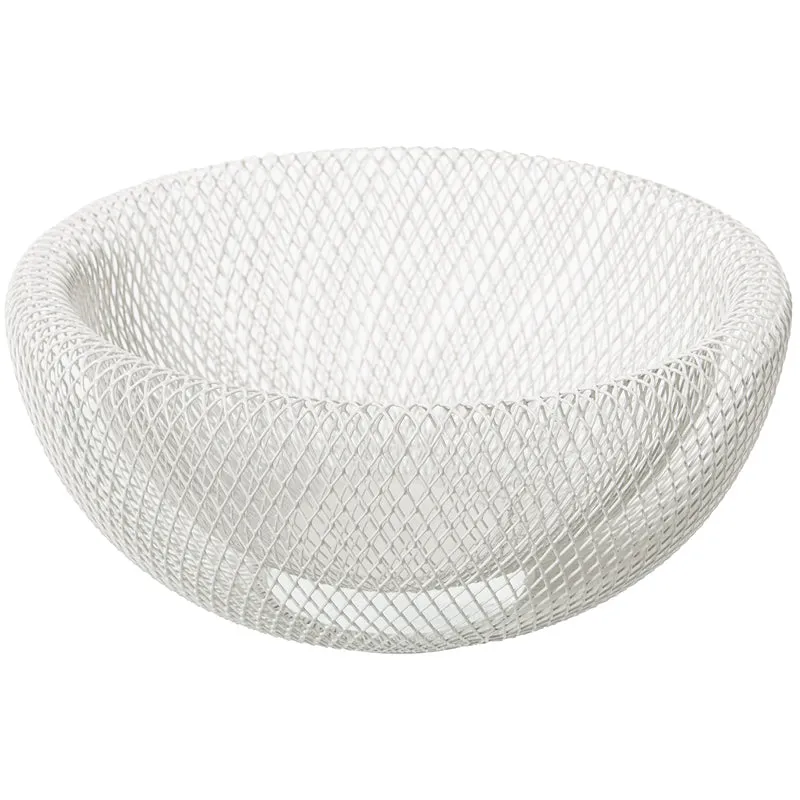Fruttiera Tonda in Metallo a Griglia D25x14 cm Nero Peraga Home