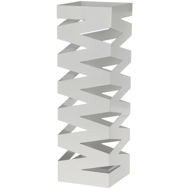 Portaombrelli Quadrato in Metallo 15.5x49cm Bianco Peraga Home