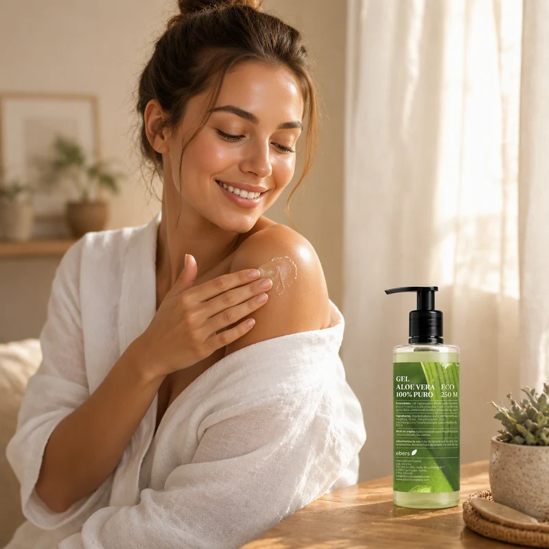 Ebers Gel Aloe Vera 100% Pure ECO avec Distributeur 250ML