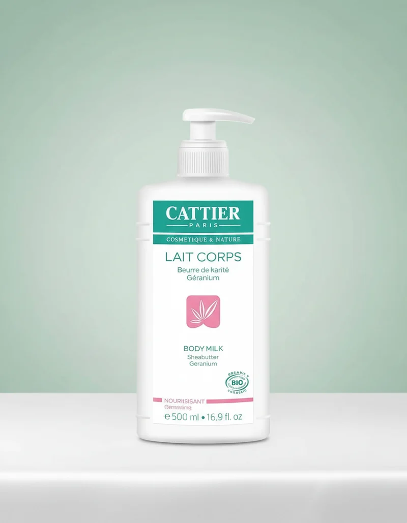 Cattier Lait Corps Nourrissant au Beurre de Karité et Géranium 500 ml