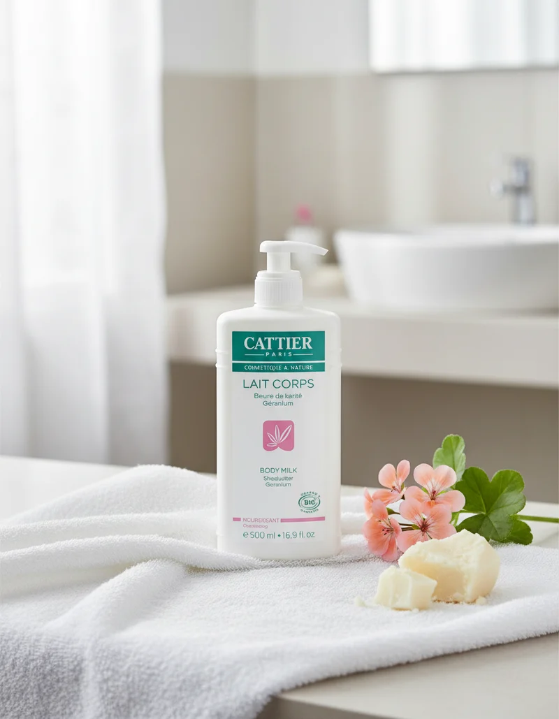 Cattier Lait Corps Nourrissant au Beurre de Karité et Géranium 500 ml