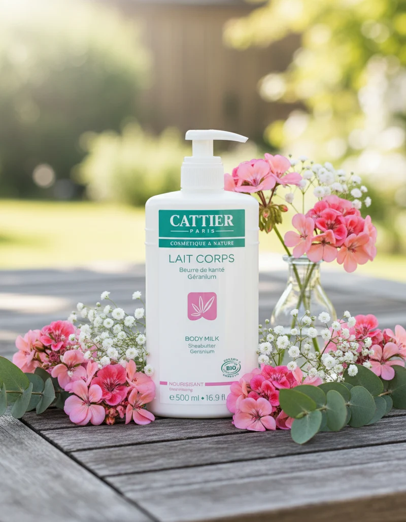 Cattier Lait Corps Nourrissant au Beurre de Karité et Géranium 500 ml