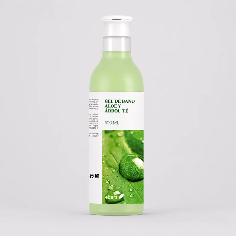 Gel de Bain Ebers à l'Aloe Vera et à l'Arbre à Thé 500 ml