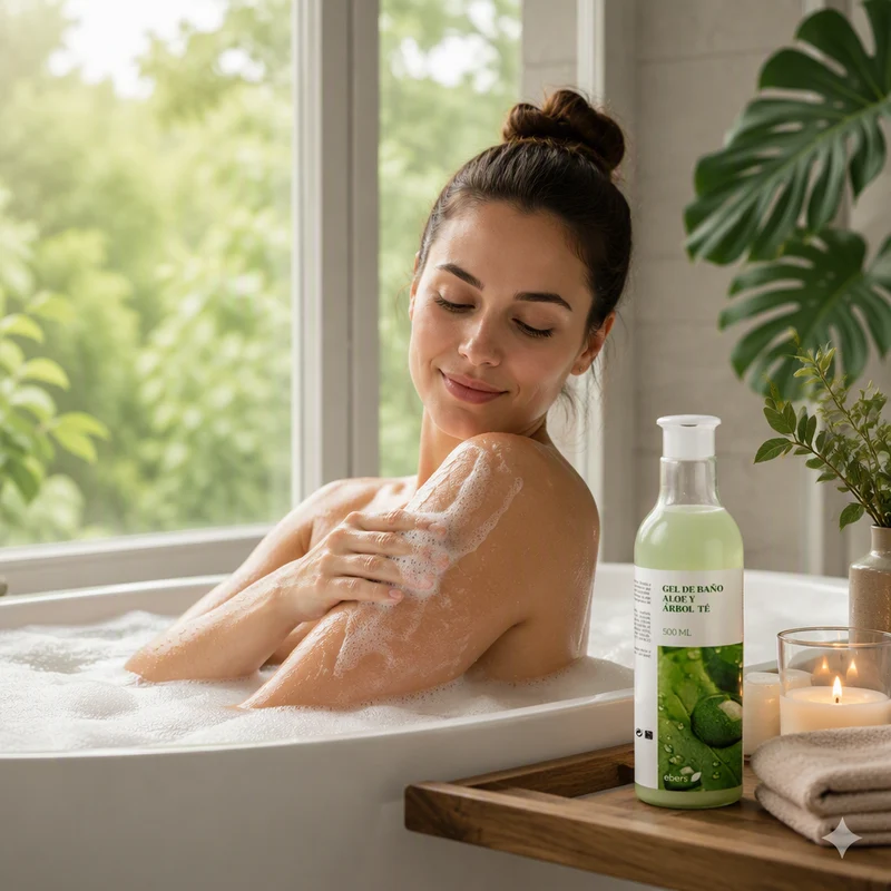 Gel de Bain Ebers à l'Aloe Vera et à l'Arbre à Thé 500 ml